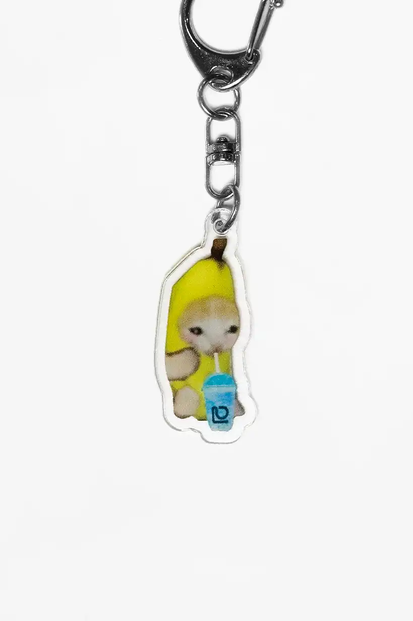 Banana Cats Drinking Boba Tea • Keychain Acrylic - Image 3