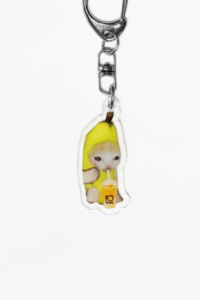 Banana Cats Drinking Boba Tea • Keychain Acrylic - Image 5