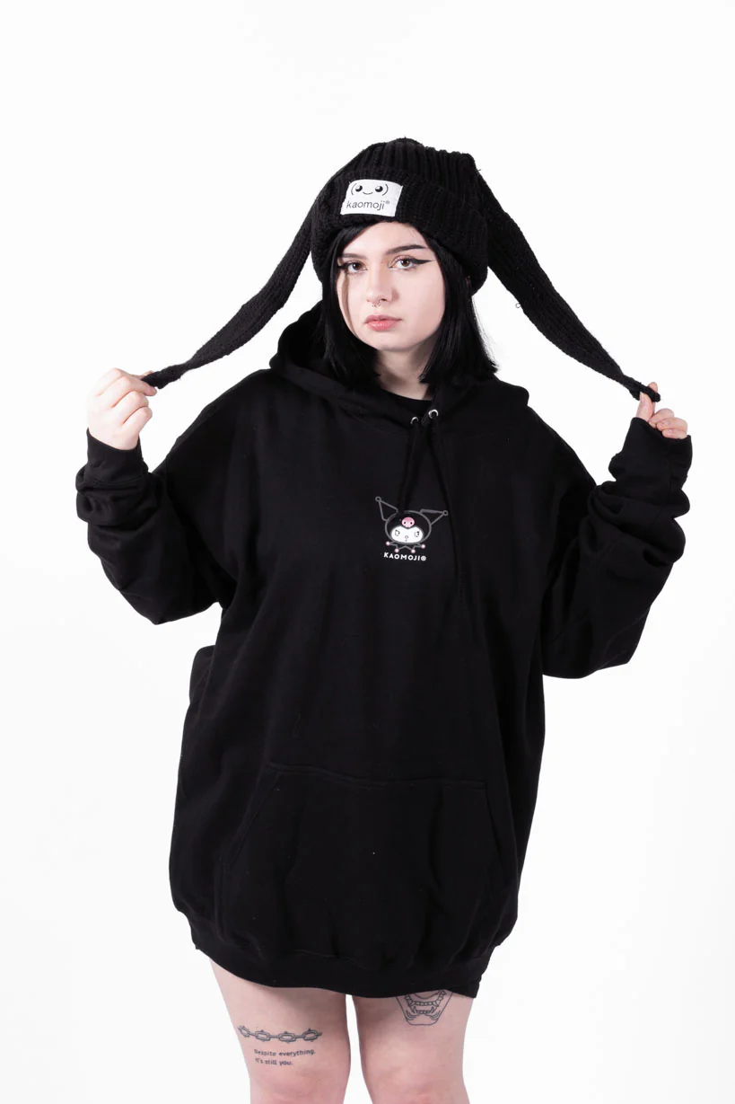 Bunny Knitted • Distressed Beanie Black - Image 3