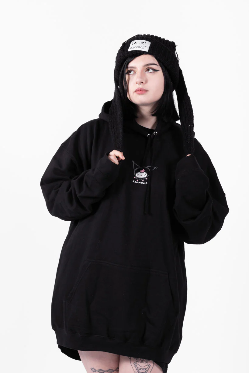 Bunny Knitted • Distressed Beanie Black - Image 5