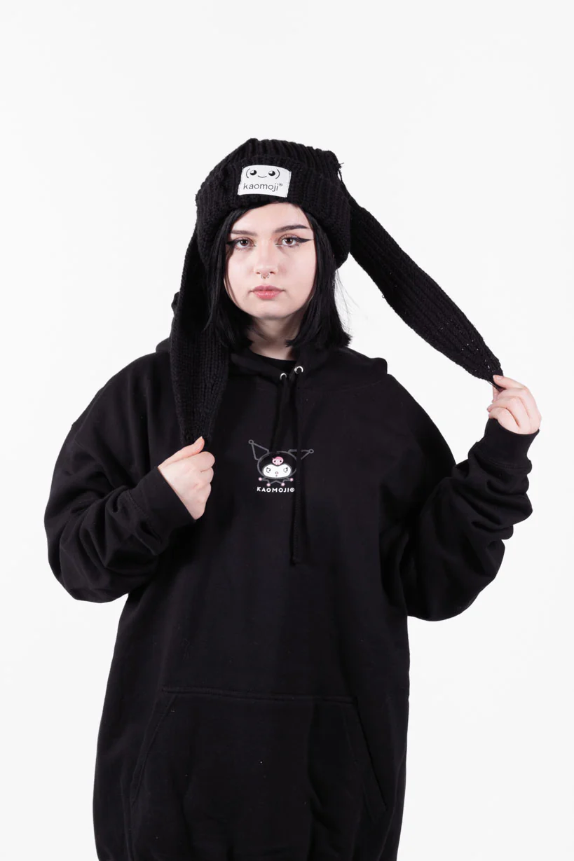 Bunny Knitted • Distressed Beanie Black - Image 6