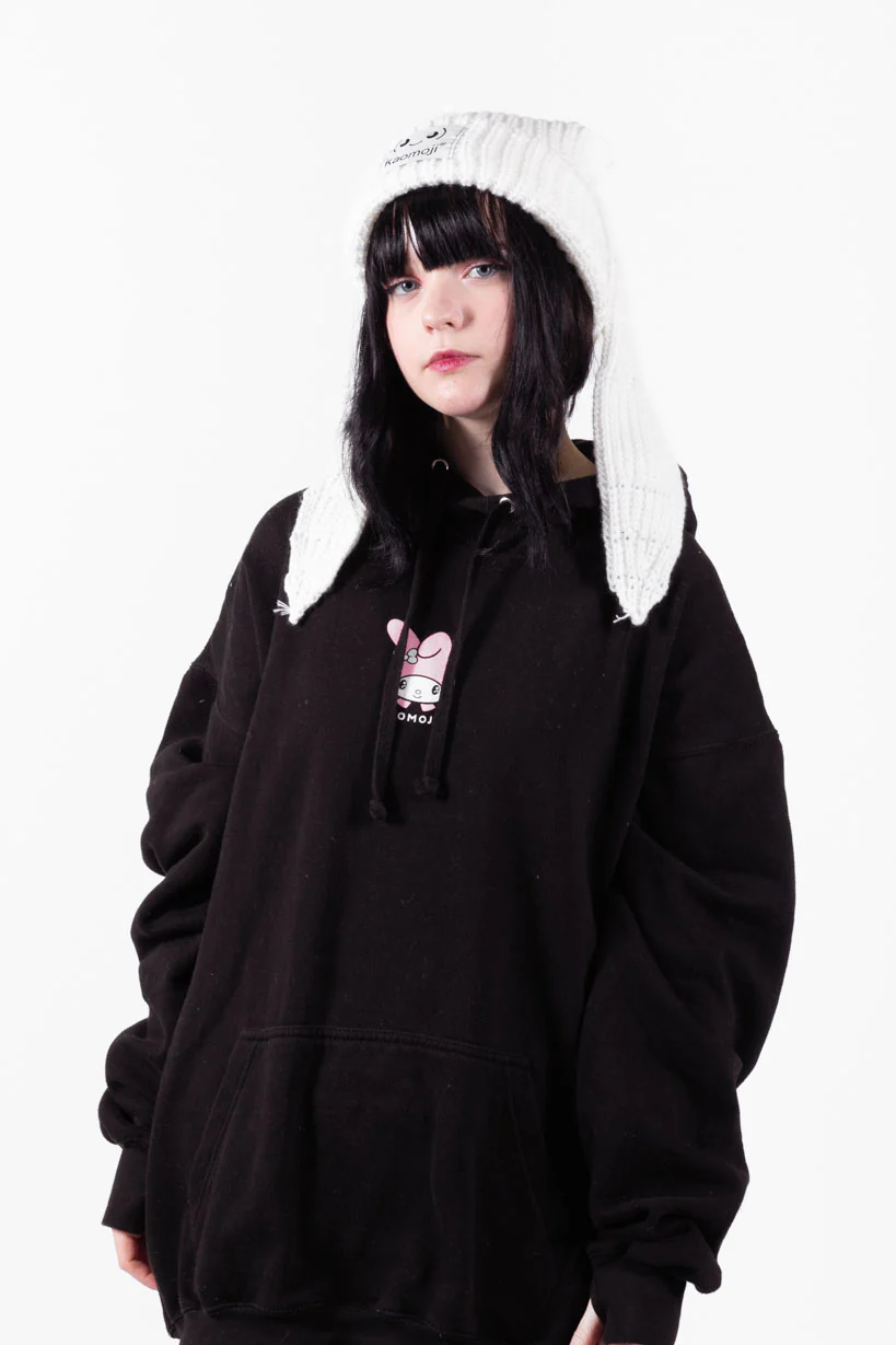 Bunny Knitted • Distressed Beanie White - Image 5