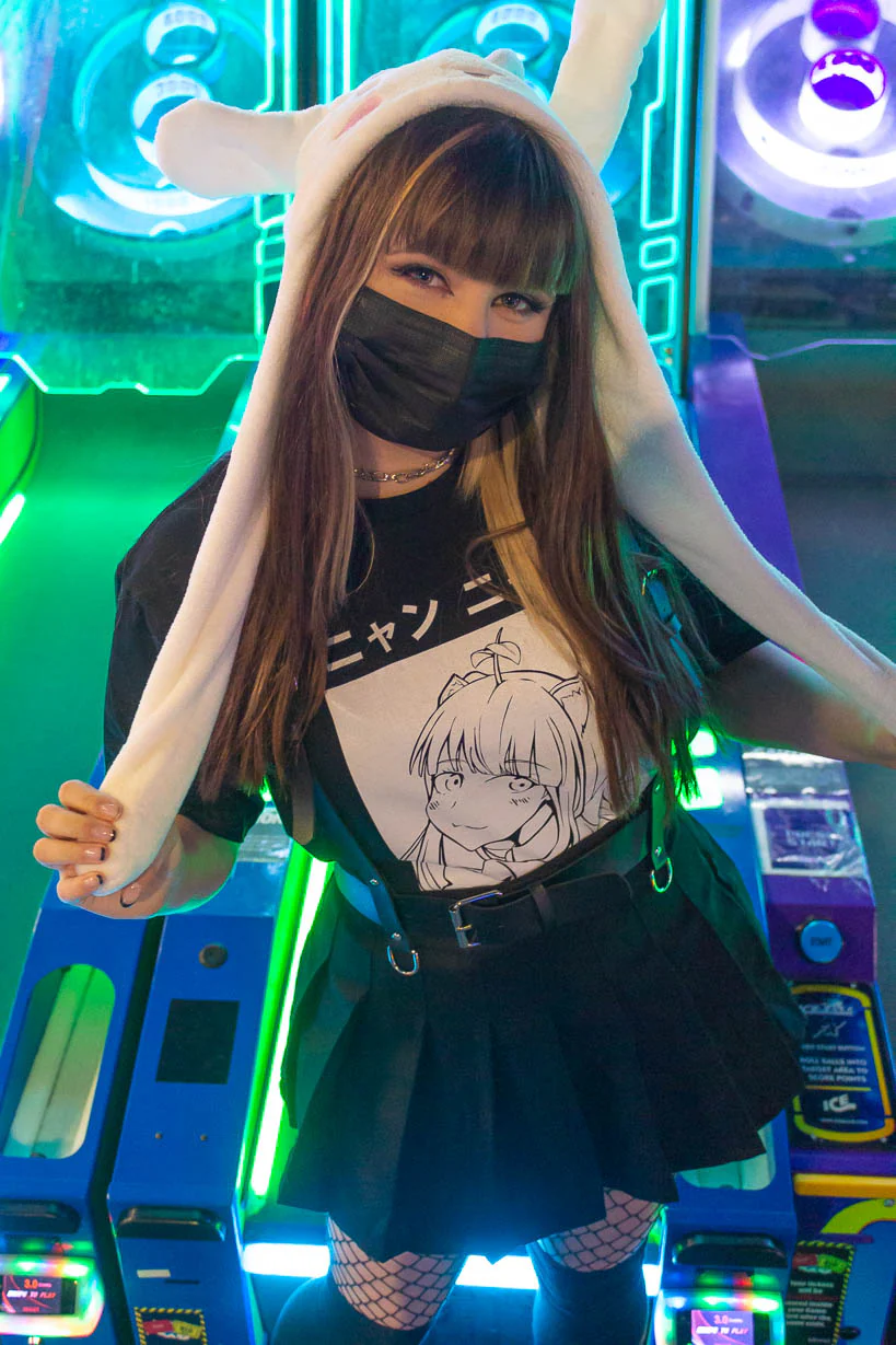 Cat Girl • T-Shirt Black - Image 3