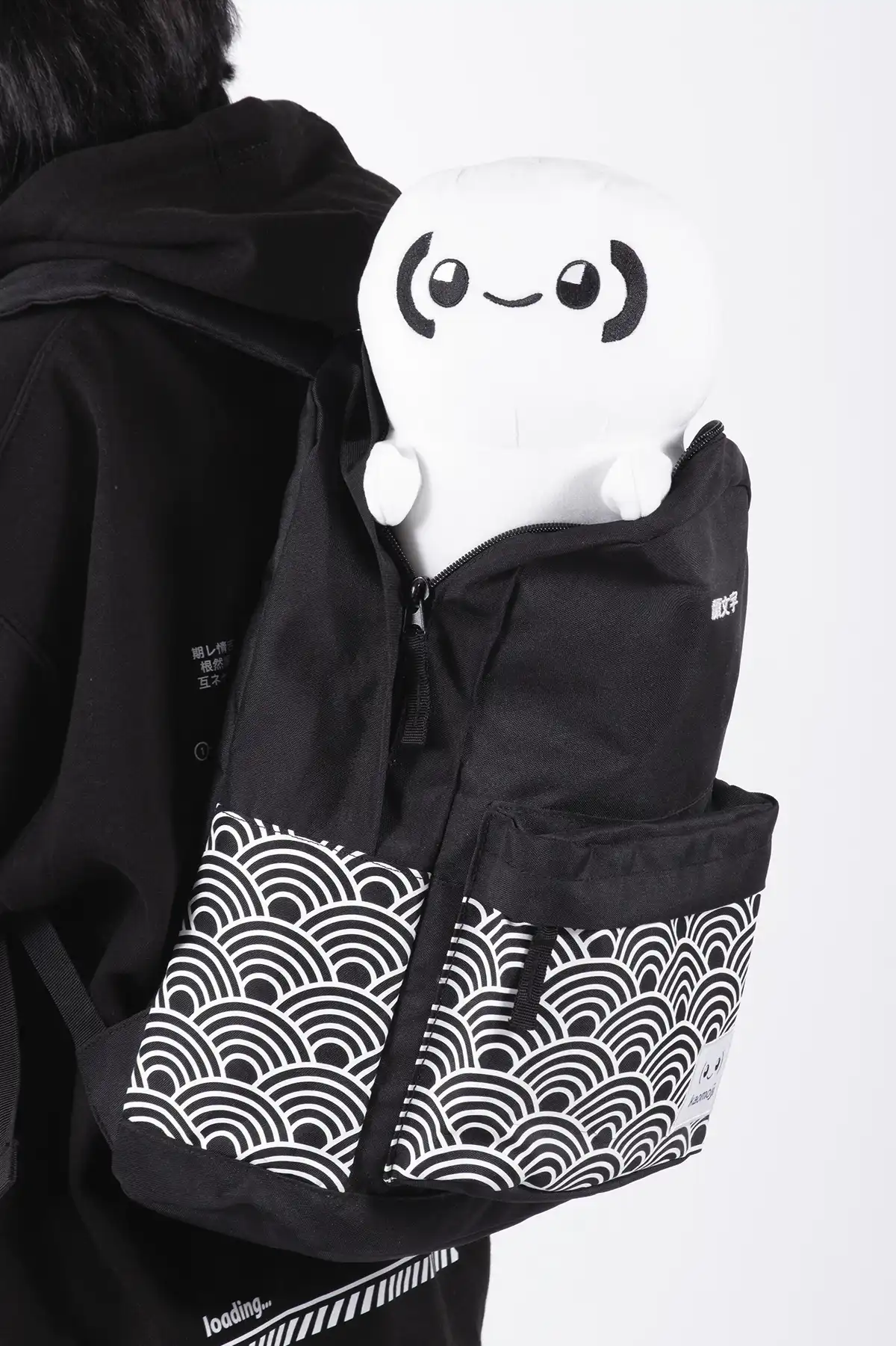 kaomoji Seigaiha • Backpack Black - Image 3