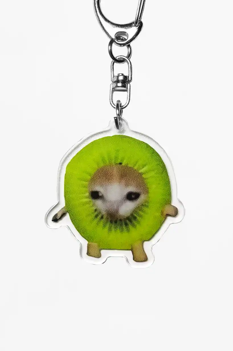 Spaghetti Orange and Kiwi Cat • Keychain Acrylic - Image 4